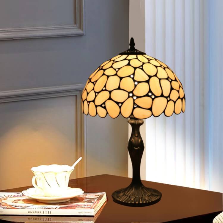 Pebbles Flower Stained Glass Table Lamp