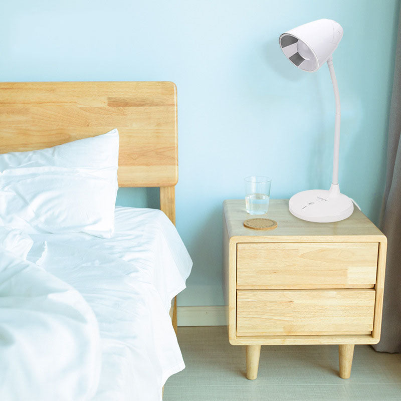 Multifunctional White Cone Rechargeable Table Lamp