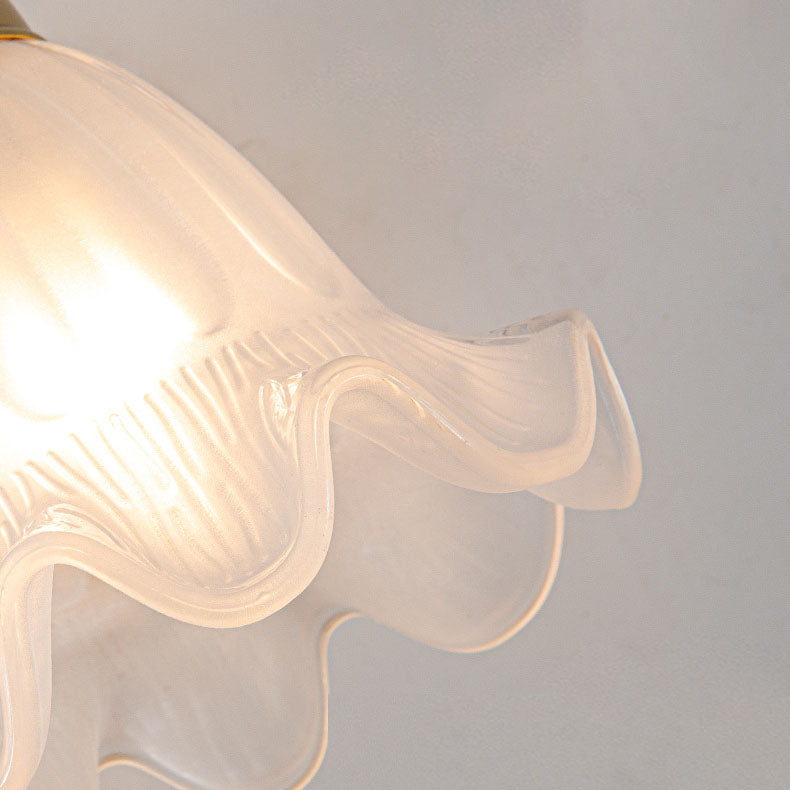 Floral Copper Glass Wall Lamp