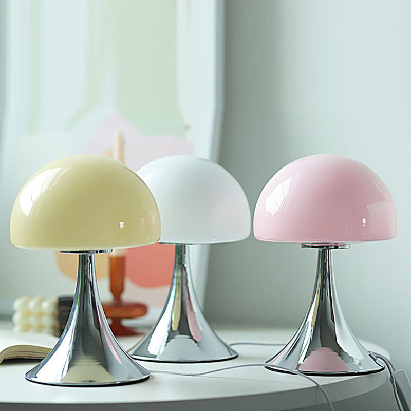 Iron Glass Mushroom Dome Table Lamp