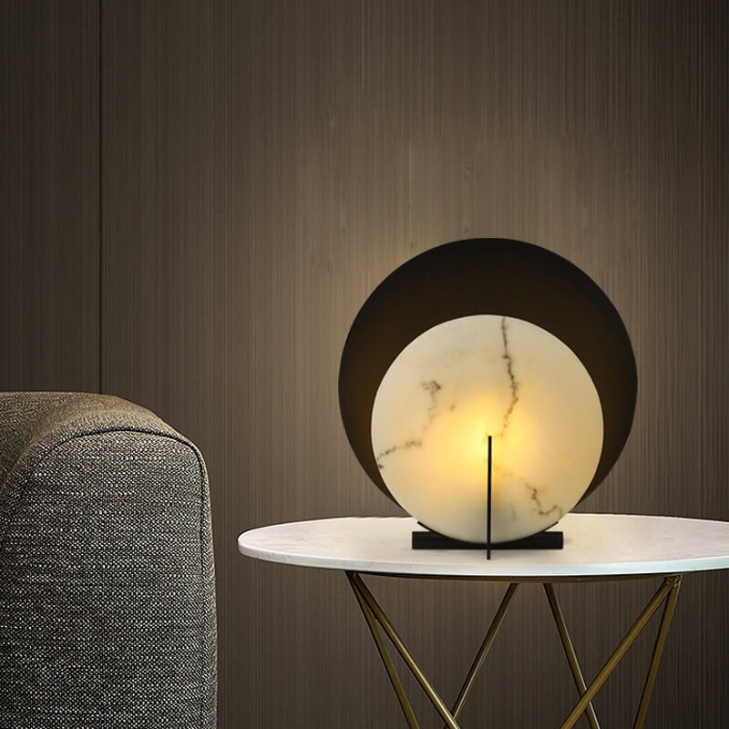 Double Discs Marble Iron Table Lamp