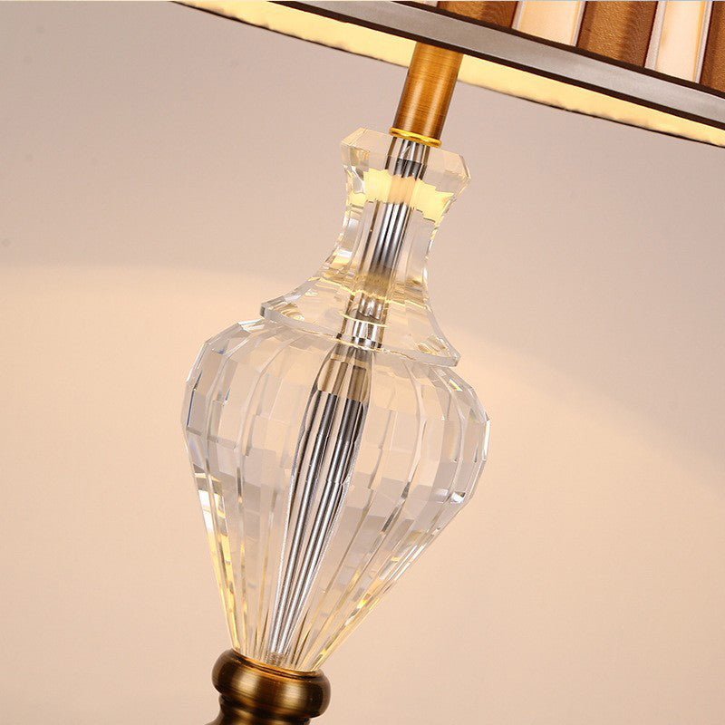 Cylinder Hardware Crystal Fabric Table Lamp