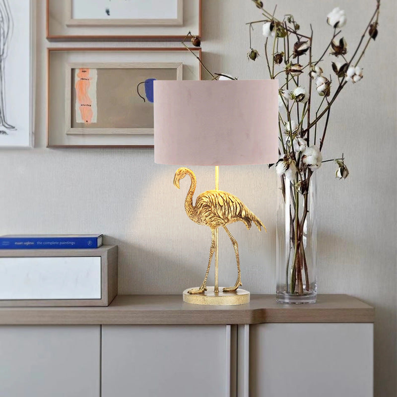 Flamingo Resin Fabric Table Lamp
