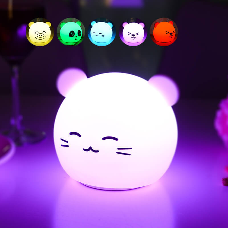 Cartoon Animal Colorful Silicone Table Lamp