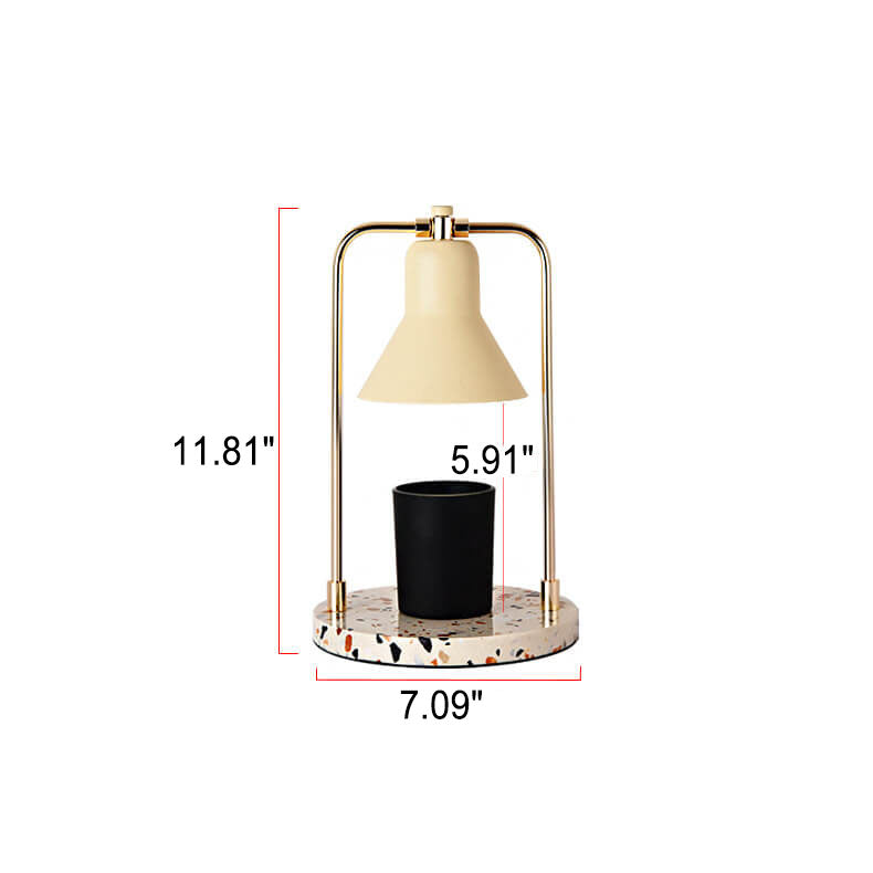 Milk Yellow Cone Marble 2-Light Table Lamp