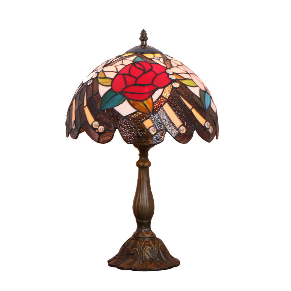 Peony Pattern Stained Glass Table Lamp