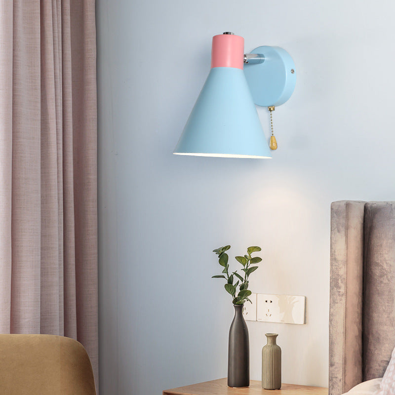 Blue Cone Reading Wall Lamp