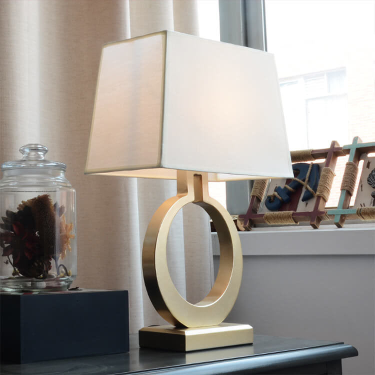 Fabric Golden Ring Table Lamp
