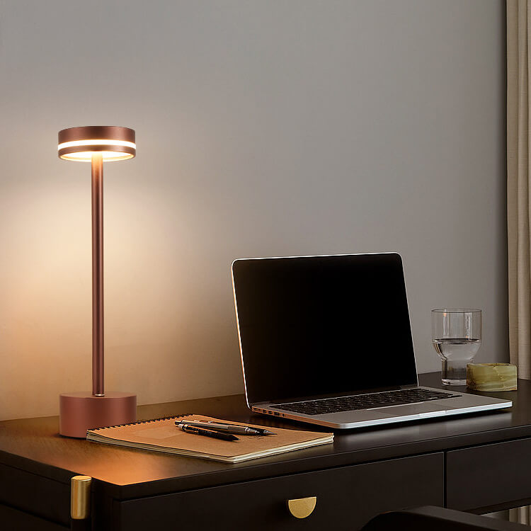 Cylindrical Metal Acrylic Table Lamp