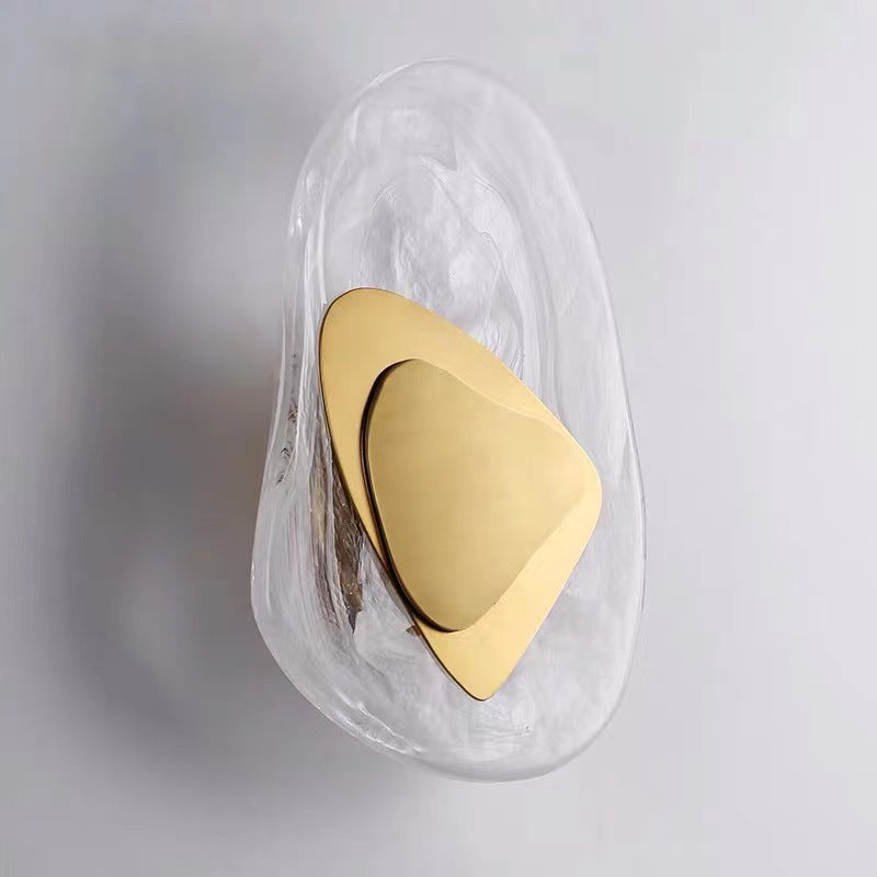 Irregular Oval Hardware Glass Wall Lamp
