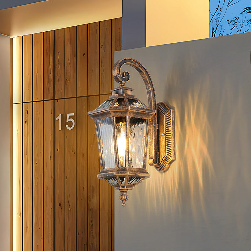 Aluminum Glass Octagon Cylinder Outdoor Light