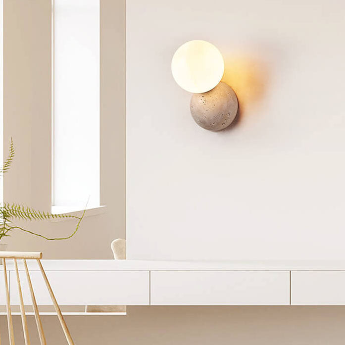 Round Ball Stone Wall Lamp