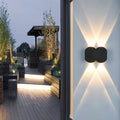 Round Geometric Up Down Outdoor Light