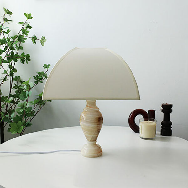 Cone Fabric Jade Table Lamp