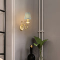 Provincial Fabric Cone Copper 2-Light Wall Lamp