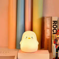 Cartoon Penguin Silicone Kids Table Lamp