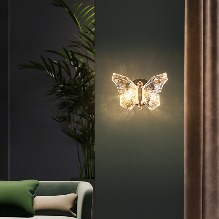Butterfly Hardware Aluminum Acrylic Wall Lamp