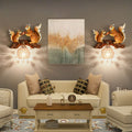 Squirrel Resin Crystal Bedroom Wall Lamp