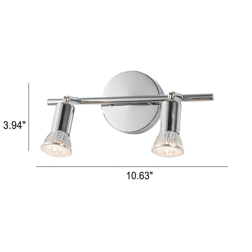 Pure Chrome Color Metal 2-Light Wall Lamp