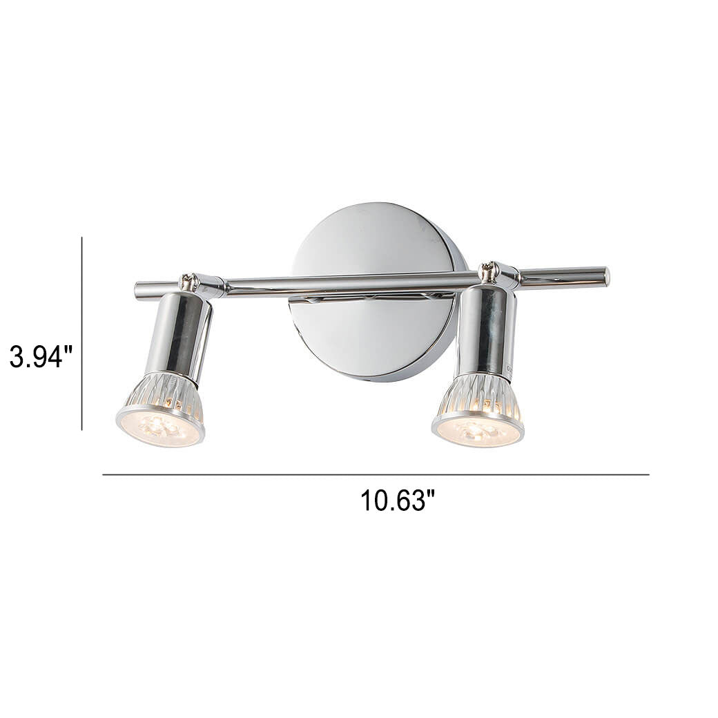 Pure Chrome Color Metal 2-Light Wall Lamp
