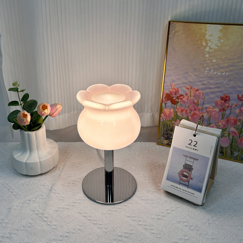 Iron Glass Tulip Flower Table Lamp
