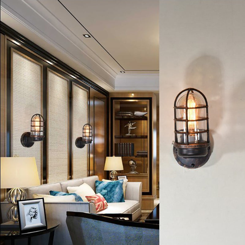 Aluminum Round Cage Entryway Wall Lamp
