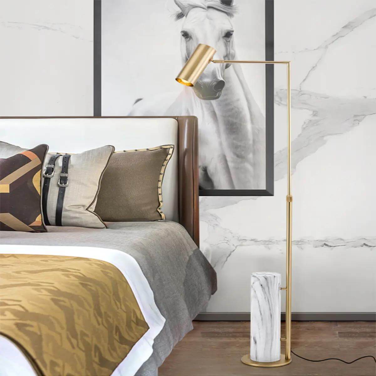 Foldable Iron Stone Floor Lamp