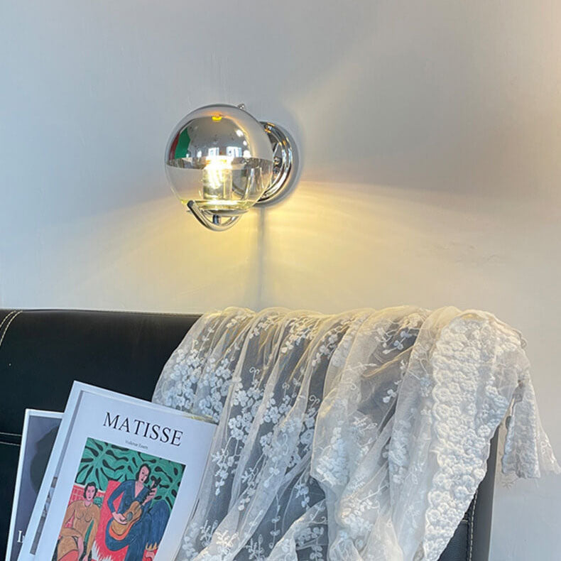 Chrome Glass Globe Wall Lamp