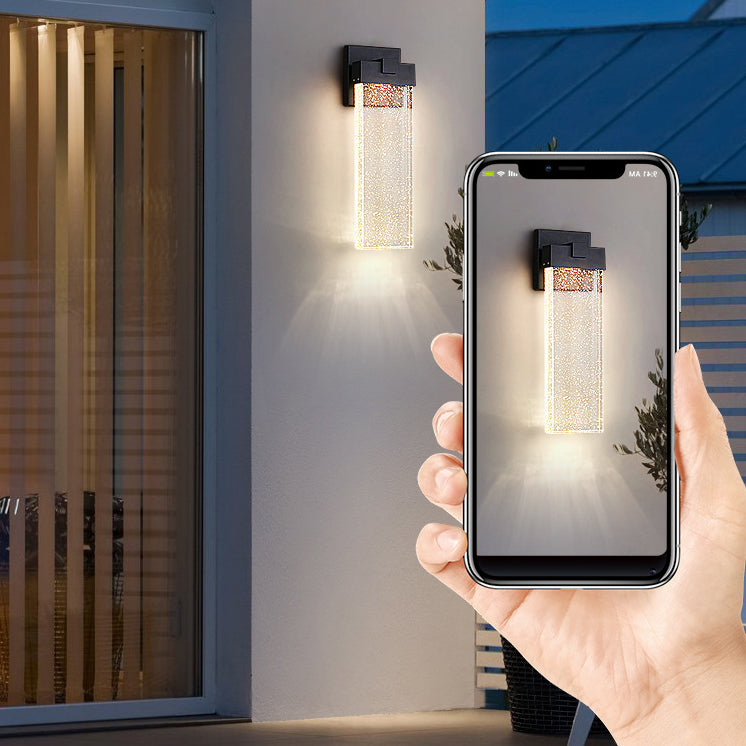 Aluminum Crystal Rectangular Patio Outdoor Light