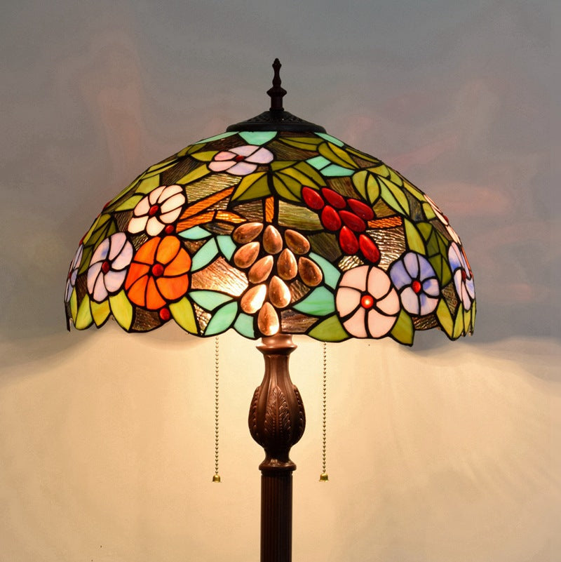 Dome Iron Resin Glass 3-Light Floor Lamp