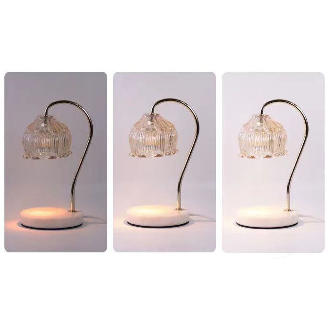 Floral Marble Glass Melting Table Lamp