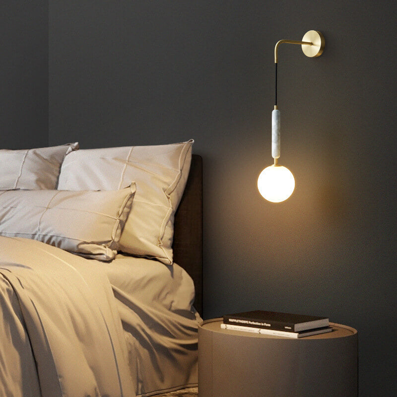 Ball Marble Arm Wall Lamp