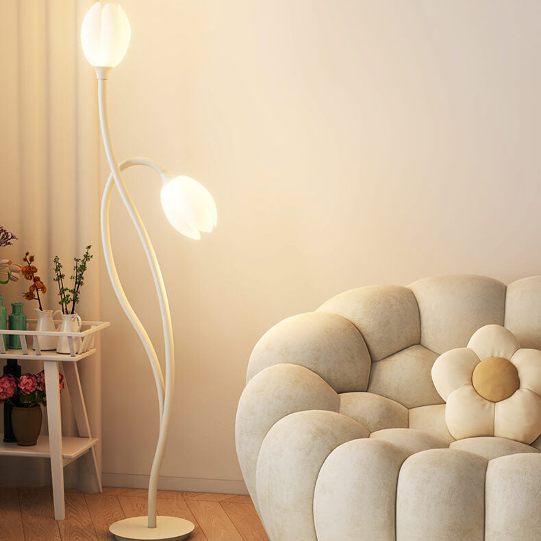 Wrought Iron Arc 2-Light Floor Lamp