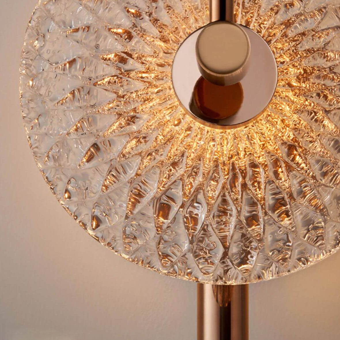 Textured Glass Round Curved Wall Lamp
