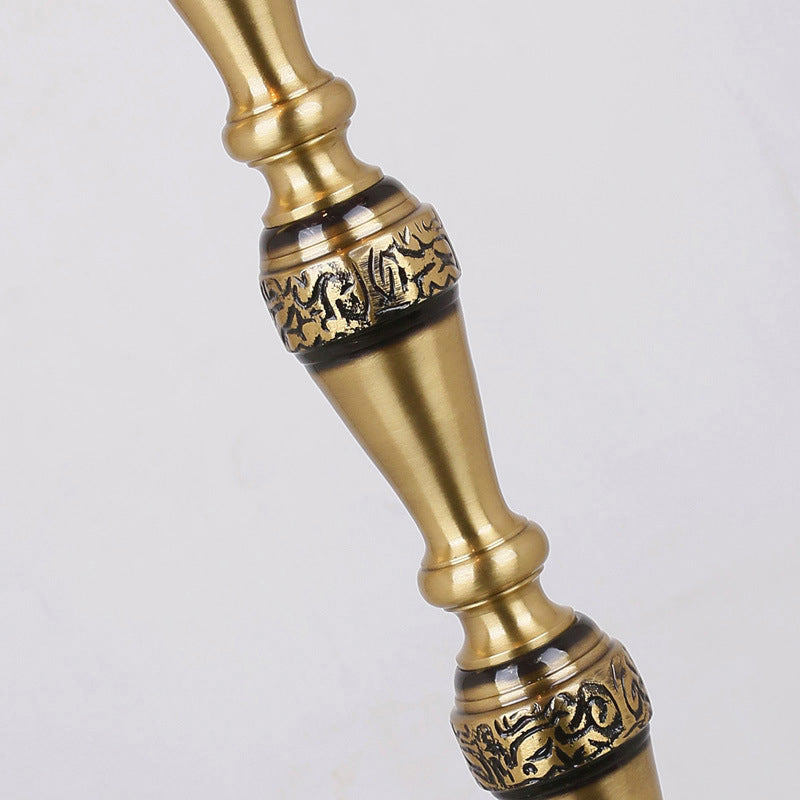 Brass Shell Dome Rose 3-Light Floor Lamp
