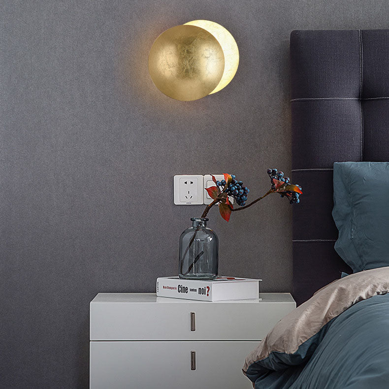 Alloy Round Bedroom Wall Lamp