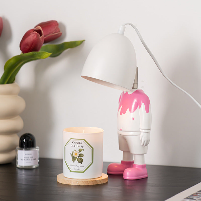 Pink Ink Splash Robot Table Lamp