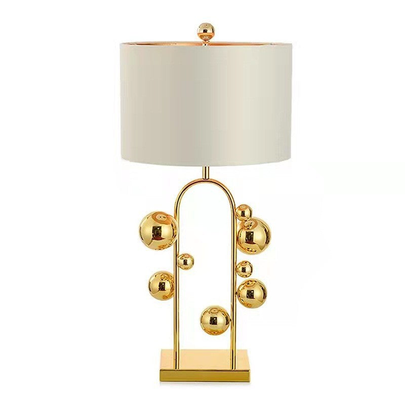 Fabric Round Iron Globe Table Lamp