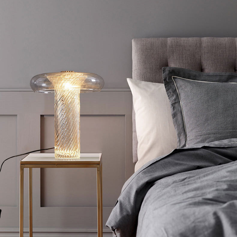 Cylinder Circle Curved Stripe Table Lamp