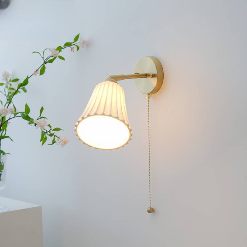 Minimal Brass Ceramic Wall Lamp