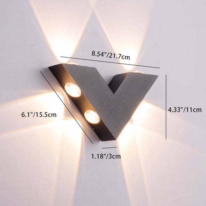 V-Shaped Triangle Aluminum Glass Outdoor Light