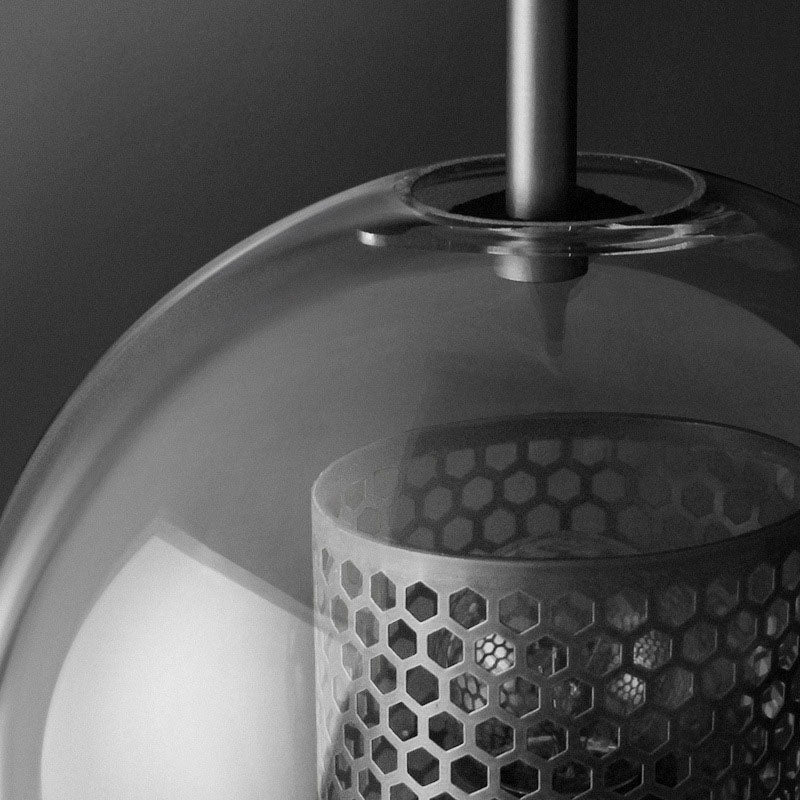 Iron Finish Frame Spherical Wall Lamp