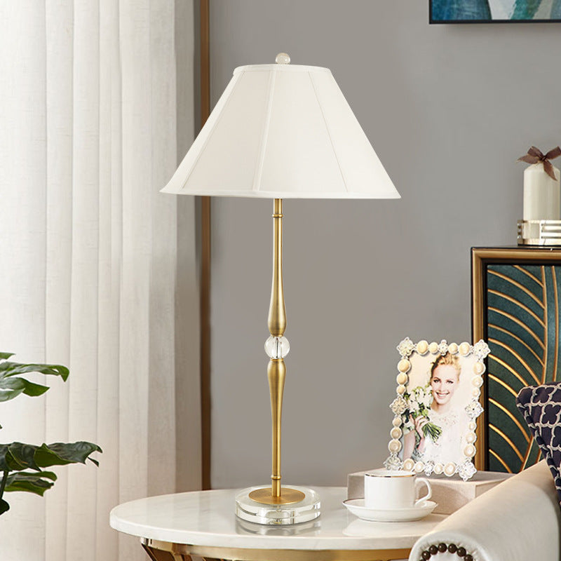 Fabric Pleated Cone Long Table Lamp