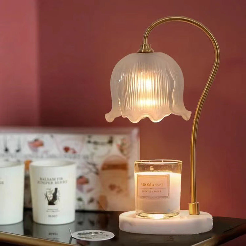 Bell Orchid Glass Marble Table Lamp