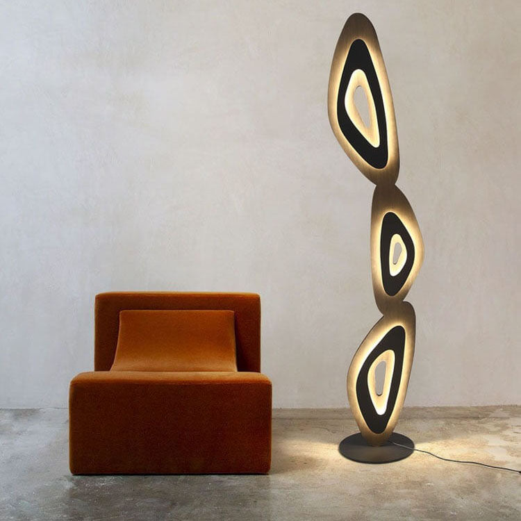 Acrylic Leaves Shadow Hardware Floor Lamp