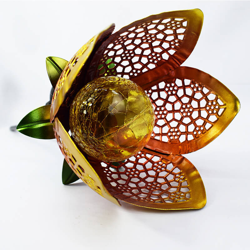 Wrought-Iron Hollow Petals Ground Outdoor Light