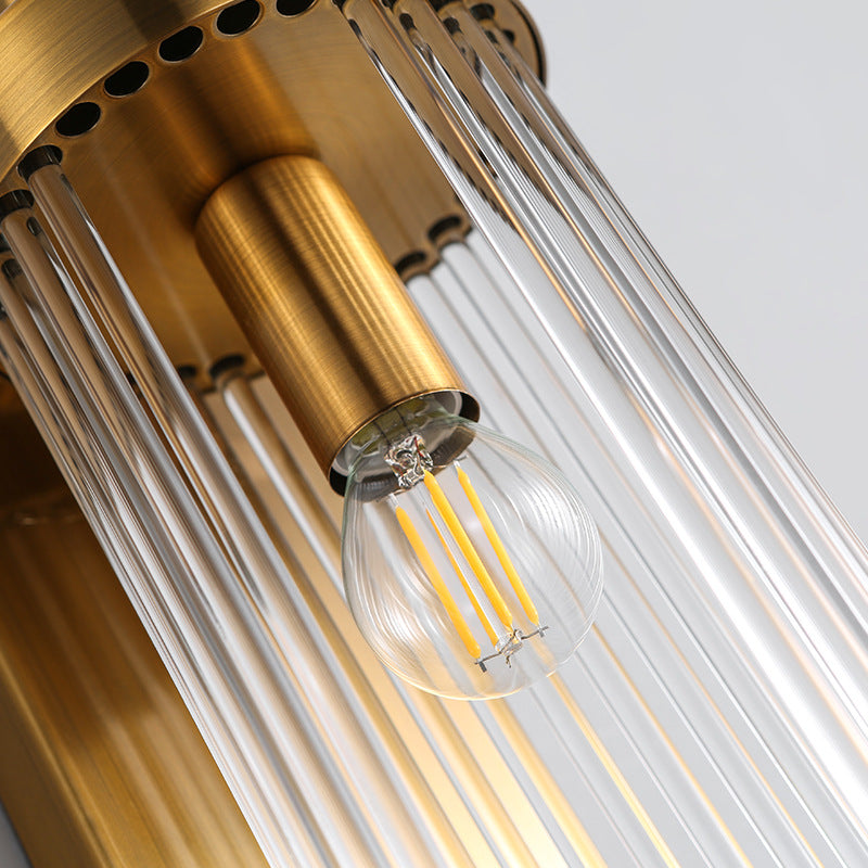 Iron Glass Cylinder Living 2-Light Wall Lamp