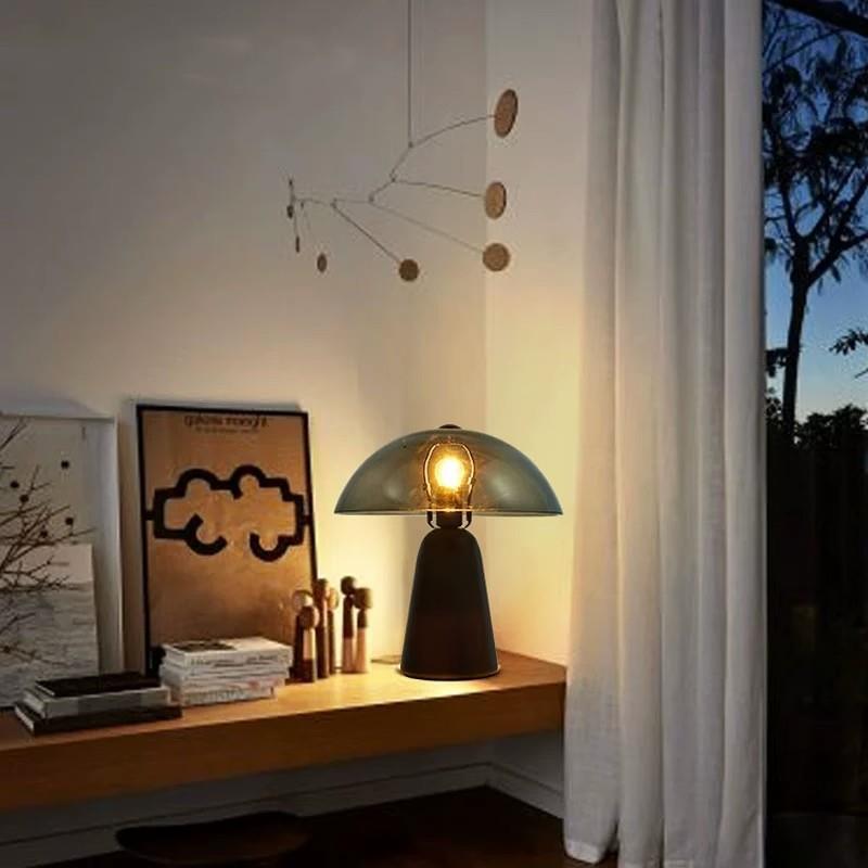 Eclectic Clear Glass Dome Table Lamp