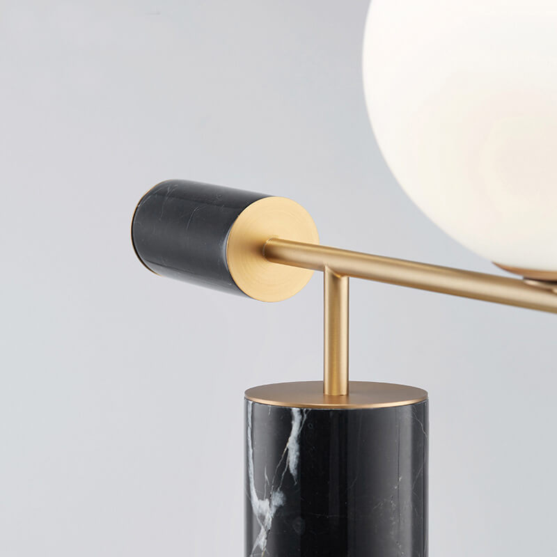 Marble Texture Cylindrical Glass Table Lamp