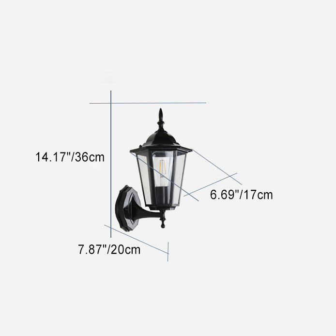 Hexagonal Aluminum Frame Frosted Outdoor Light